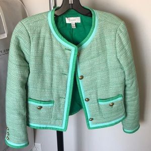J. Crew green tweed jacket